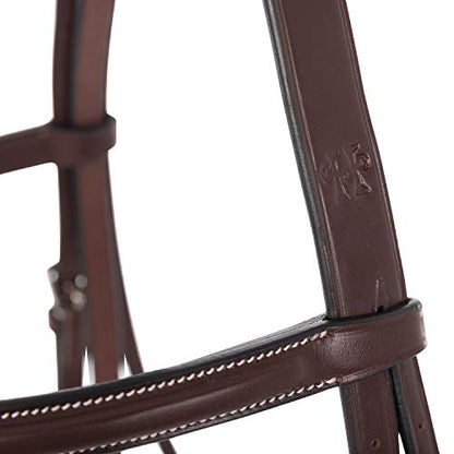 Huntley Equestrian Fancy Stitched Sedgwick Leather English Bridle and Reins - color: Australian Nut, size: Cob