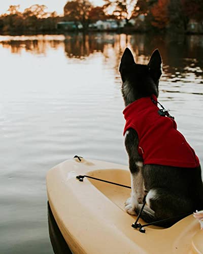 Gooby Zip-Up Fleece Dog Sweater, Red, Medium - color: Red, size: Medium chest (~17.5")