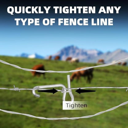 Fence Wire Tightener Clips Without Tighteners Handle, 60 PCS 6mm Fence Tool | Barb Wire Fence Tools for Farm and Garden Wire Tightener, Fence Tightener, Fence Wire Tensioner. - color: 6mm 60PCS Clips