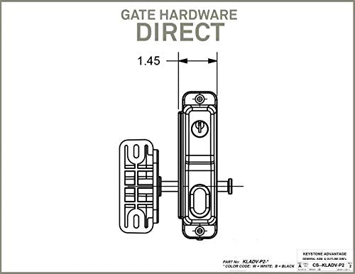 Keystone Black Nylon Polymer Key-Lockable Latch | 2 Sided | Keyed Alike | KLADV-P2-BK-KA