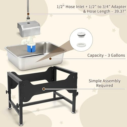 YUEPET Dog Water Bowl Dispenser, Automatic 3 Gallon Elevated Dog Bowl
