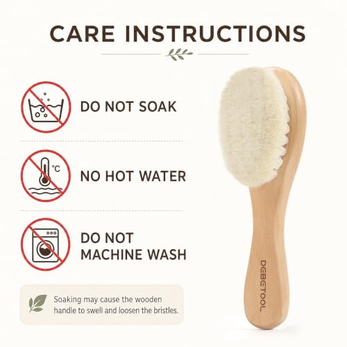 DEBETOOL 3-Piece Cradle Cap Brush Set with Comb & Baby Hair Brush | Natural Wooden Baby Brush Kit for Newborn & Infant Gentle Scalp Care