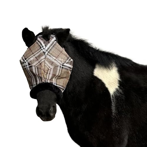 Kensington Equine Miniature Fly Mask w/Fleece Trim Size: A-Small Color: 121 - Deluxe Black - color: 121 - Deluxe Black, size: A-Small