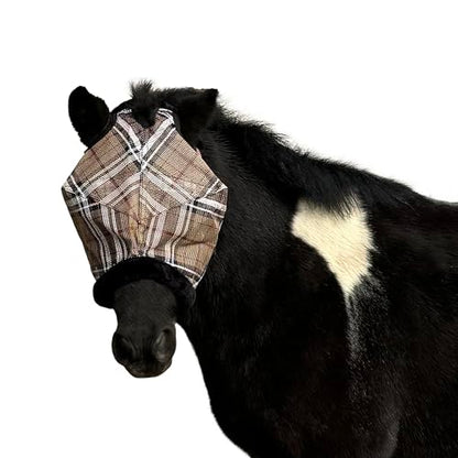 Kensington Equine Miniature Fly Mask w/Fleece Trim Size: A-Small Color: 121 - Deluxe Black - color: 121 - Deluxe Black, size: A-Small