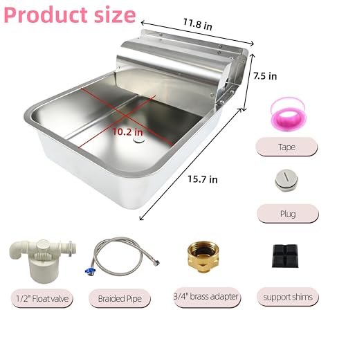 Automatic Dog Water Dispenser,Wide Mouth Design,Water Level Control - size: Large - Fixed Water Level