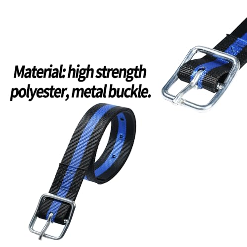Nylon Cow Collar, 54 Inch, Thickened Neck Strap with Metal Buckle, Blue