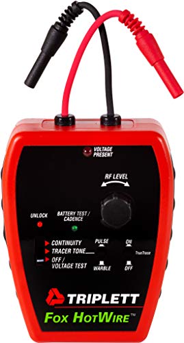 Triplett 3388 Fox & Hound HotWire Live Wire Tone and Probe Wire Tracing Kit with Adjustable Sensitivity - Traces Wires from 0 ~ 250 VAC and up to 1000 ft,Black