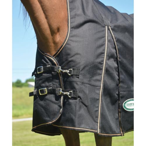 Country Pride Paladin Heavyweight Turnout Blanket, Extended Neck, 1200D Cordura Outer Shell, 300g Poly-Fill Insulation, Waterproof and Breathable, Detachable Leg Straps (84) - size: 84