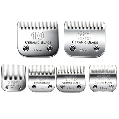 6Pack 10Blades Dog Grooming Blades Compatible with Andis Clipper - color: #10+30+5fc+7fc+3fc+4f