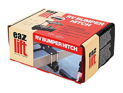 Camco Eaz-Lift Camper/RV Bumper Hitch - Ideal for Bikes, Cargo Racks & More - Clamps onto 4” Square RV Bumpers - No Drilling Required for Install - Crafted of Heavy Duty Powder-Coated Steel (48473)