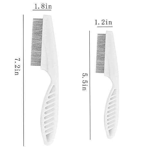 Qtopun Nits Free Lice Comb, Stainless Steel Louse Comb Head Lice Comb Flea Comb Metal Brooming Comb for Dogs Cats Pet (6 Comb)