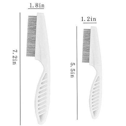 Qtopun Nits Free Lice Comb, Stainless Steel Louse Comb Head Lice Comb Flea Comb Metal Brooming Comb for Dogs Cats Pet (6 Comb)