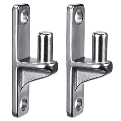 Insaga 304 Stainless Steel Gate Hinges 2 Pcs, Heavy Duty Wall Mount Hinges with 5/8" Pin, One-Piece Casting Farm & Chain Link Fence Gate Hardware - color: Silver-SS-2Pcs-Pin