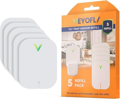 VEYOFLY Official Refill Fruit Fly Traps Indoor, Gnat Trap | 5-Pack - size: 5 Refills