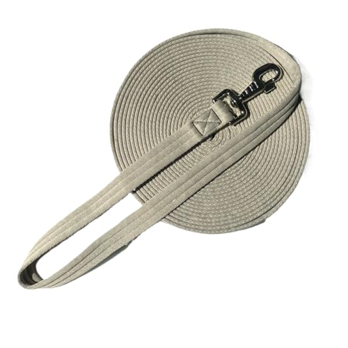 Horse Training Lunge Line with Alloy Trigger Buckle for Accurate Equestrian Training of 32.8 ft(10 Meters) - color: Grayish White