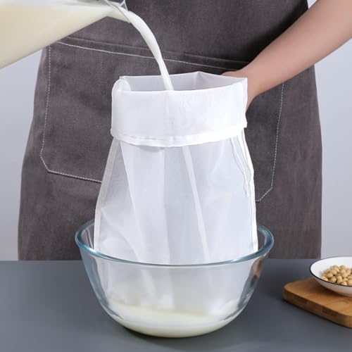 Reusable Fine Mesh Strainer Bag For Cheese Nut Milk, Cream Separator For Raw Milk, Cloth Liquid Strainer For Juice Tea Coffee Butter Yogurt (2Pcs) - size: 2Pcs