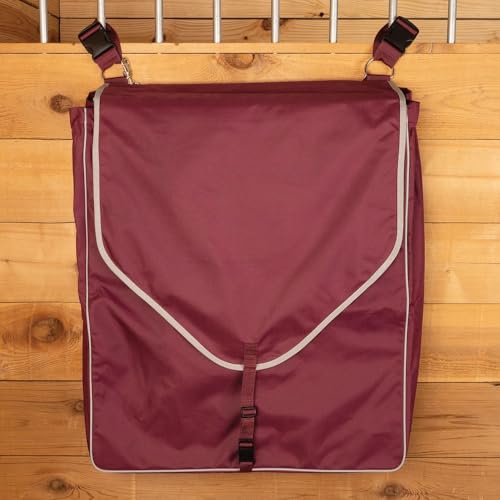 Schneiders Supreme Stall Front Large Horsewear Bag II | Durable 600D Polyester | Teflon Coated | Removable Plexiglass Bottom | Portable & Easy to Hang | Color Burgundy - color: Burgundy