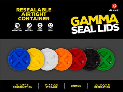 GAMMA2 Gamma Seal Lid - Pet Food Storage Container Lids - Fits 3.5, 5, 6, & 7 Gallon Buckets, Green, Made in USA (Pack of 12) - color: Green, size: Fits 3.5, 5, 6, & 7 Gallon Buckets (Pack of 12)