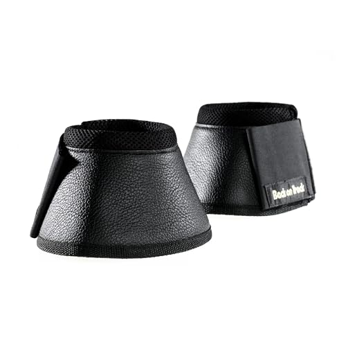 Back on Track Universal Bell Boots Bell Boots with Hook and Loop Buckle | Therapeutic Horse Hoof Protective Bell Boots with Welltex Technology, for Stall Rest, Shipping, and Turnout, 1 Pair, Large - size: Large