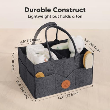 KeaBabies Baby Hair Brush and KeaBabies Diaper Caddy Organizer - Baby Brush with Soft Goat Bristles, Organizer for Nursery, Cradle Cap Hairbrush