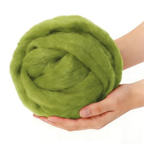 3.4oz Needle Felting Wool Calla Green for DIY Needle Craft Enthusiasts - color: Calla Green