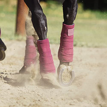 Horse Polo Wraps Soft Fleece Polo Wraps Equestrian Leg Bandage Wrap Set of 4 Packs - color: Wine Red