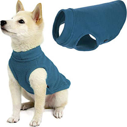Gooby Stretch Fleece Vest Dog Sweater, Steel Blue, X-Small - color: Steel Blue, size: X-Small Length (7")