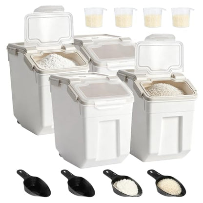 Saim 50lb Flour & Rice Storage Container Bin (4Pack Grey) - color: 4Pack 50lbs Grey