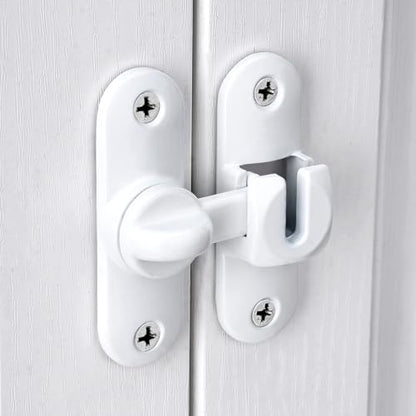 White 90/180 Degree Barn Door Latches,Flip Gate Lock - color: White