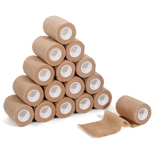 Self Adhesive Bandage Wrap,Bandage Tape,Medical Tape,Vet Tape - color: Skin Color, size: 3inch*16rolls