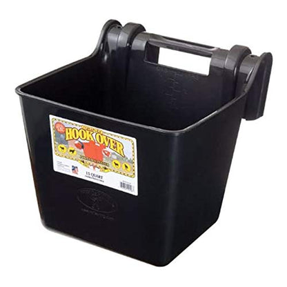 Little Giant HF15BLACK Heavy Duty 15 Quart Mountable Plastic Hook Feeder, Black (2 Pack)