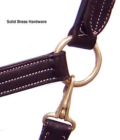 Derby Originals English Opulence Series - Liverpool - Fancy Stitch Padded Adjustable Leather Halter - size: Weanling