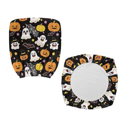Halloween Bats Ghosts Computer Chair Cover 2 Piece - color: Halloween Bats Ghosts
