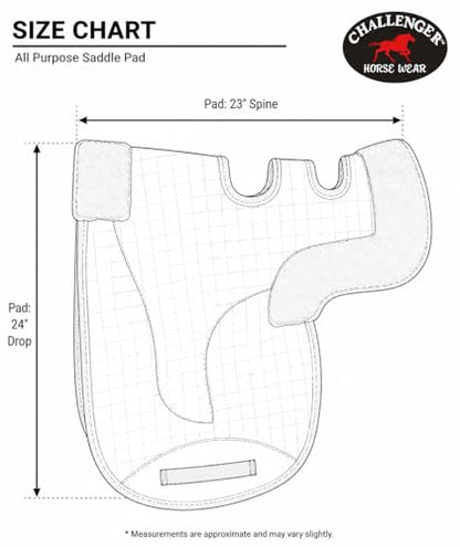 Horse Contoured Fleece Lined Quilted English Saddle Pad Black 72153 - color: Brown