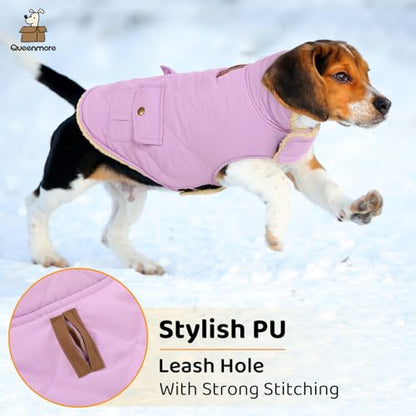 Queenmore XS Warm Dog Coat Winter Thick Quilting Cold Weather Puffer Vest - color: Lilac, size: X-Small