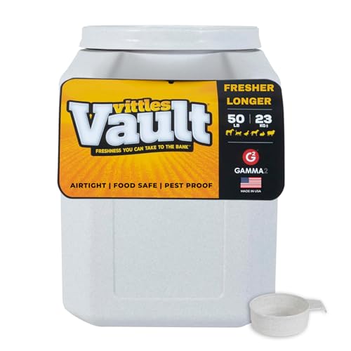 Vittles Vault Airtight Pet Food Storage Container + Scoop, Fits Up to 50lbs - size: 50 Pounds