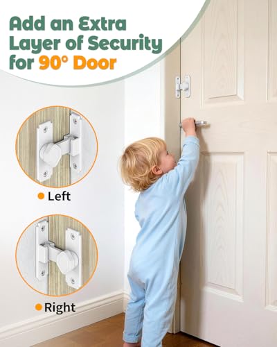 90 Degree Barn Door Lock, Sliding Door Latch, White, 1 Pack - color: White-1PC