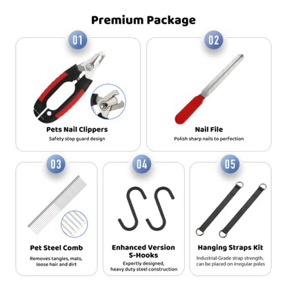Guzekier Dog Grooming Hammock for Trim Nail, Dog Sling for Grooming, Dog Hammock Restraint Bag with Nail Clippers/Trimmer, Nail File, Pet Comb,Ear/Eye Care - size: XL（Weight：80-120LB）