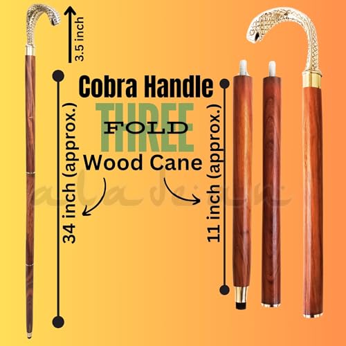 Walking Cane - Handmade,Wooden, Ergonomic, Stylish - Canes for Men, Cane for Women - Elderly Walking Sticks for Seniors, Unique, Wood - style: Cobra Snake Polish