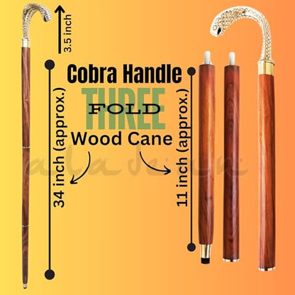 Walking Cane - Handmade,Wooden, Ergonomic, Stylish - Canes for Men, Cane for Women - Elderly Walking Sticks for Seniors, Unique, Wood - style: Cobra Snake Polish
