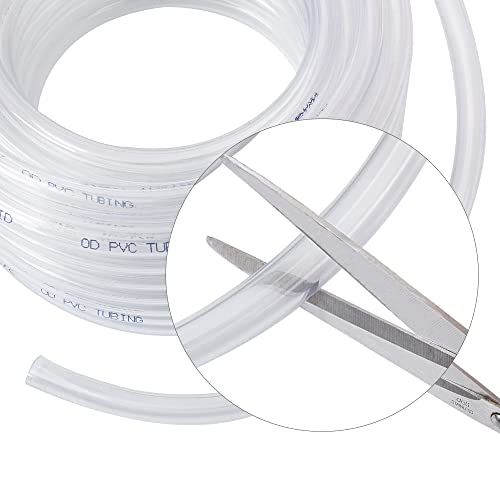 DAVCO 5/8" ID - 10 ft Clear Vinyl Tubing, Low Pressure Flexible PVC Tube, Heavy Duty UV Chemical Resistant Lightweight Plastic Vinyl Hose, BPA Free and Non Toxic, with 2 Stainless Clamps - size: 5/8"ID, style: 10 Feet