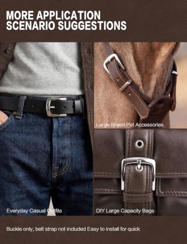 1.5" Heavy Duty Stainless Steel Belt Buckle, Solid Polished Metal for DIY Belts, Dog Collars & Horse Tack - color: Stylle-4