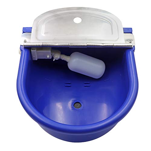MINYULUA Automatic Waterer Bowl Large Horse Waterer with Float Valve (Blue) - color: dark blue