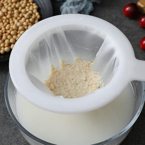 6 Pack - 100 Mesh Fine Mesh Strainer & Nut Milk Bags, Reusable Food Strainer - Food Grade BPA-Free - Ultra Strong Fine Nylon Mesh - Nutmilk, Juices, Cold Brew, Tea Coffee, Juice Soy