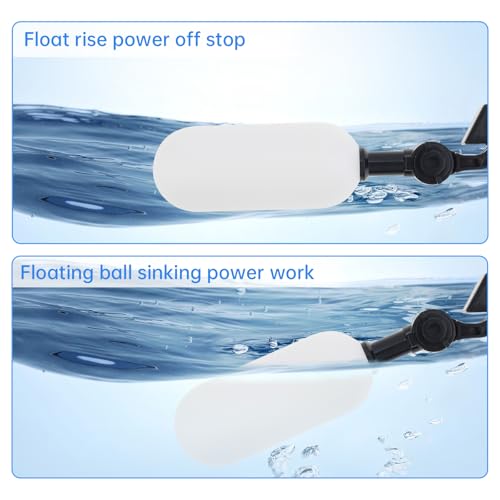 Float Valve, 2 Pcs 1/2 inch Water Level Control Adjustable Arm Automatic Fill Water Valve for Livestock Water Trough, Aquariums with Tape