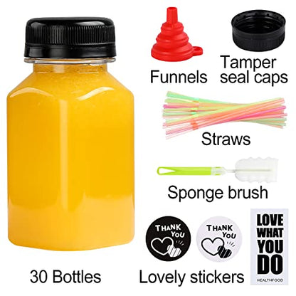 Fhxtcygj 30 Pack 5oz Empty Plastic Juice Bottles with Leak-Proof Caps Lids - color: 30pcs 5oz