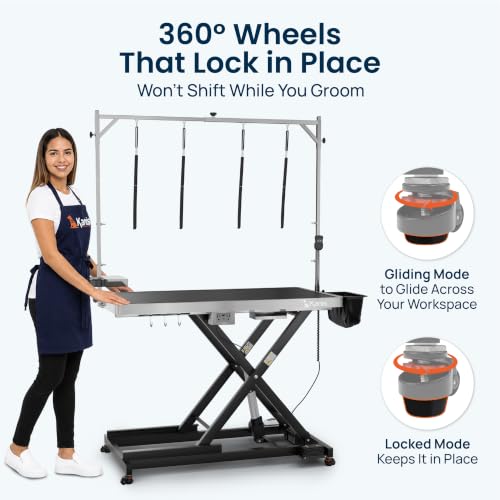 KANIS Professional Electric Dog Grooming Table - Heavy Duty - color: BLACK, size: 49"