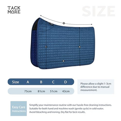 Tackmore All-Purpose Square Quilted Western Saddle Pad, Horse Saddle Pad - color: Turquoise