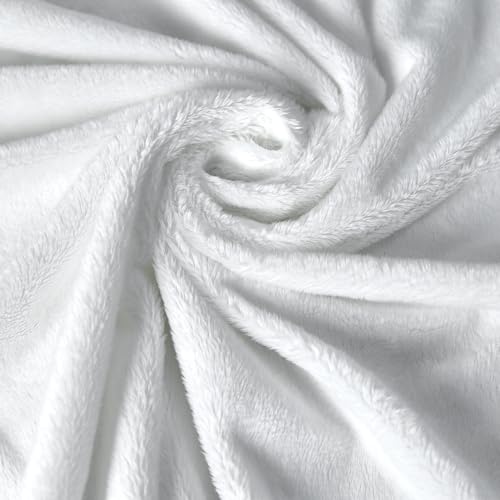 Surf turtle White Super Soft Minky Fabric by The Yard, 36"x60" - color: White