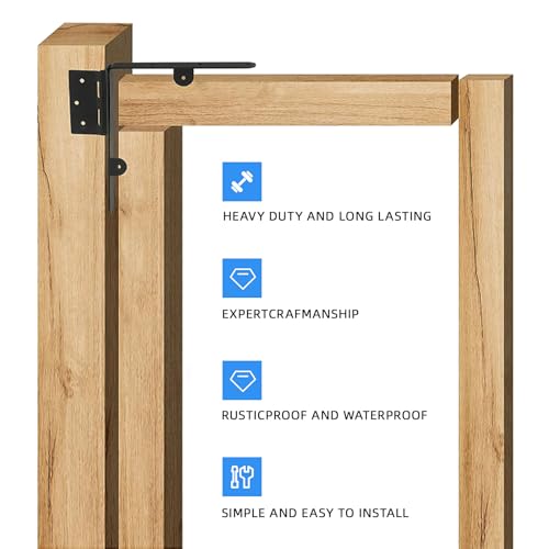 WEKIS Gate Corner Brace Brackets Heavy Duty Anti Sag Gate Kit with Gate Latch for Wooden Fence Gate Hardware Kit - size: Single Door Set